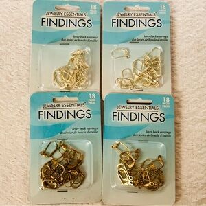 Set of 4 Jewelry Essentials Gold and Silver Lever Back Earrings Findings (18 pc)